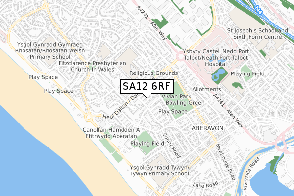 SA12 6RF map - small scale - OS Open Zoomstack (Ordnance Survey) SA12 6RF map - small scale - OS Open Zoomstack (Ordnance Survey)