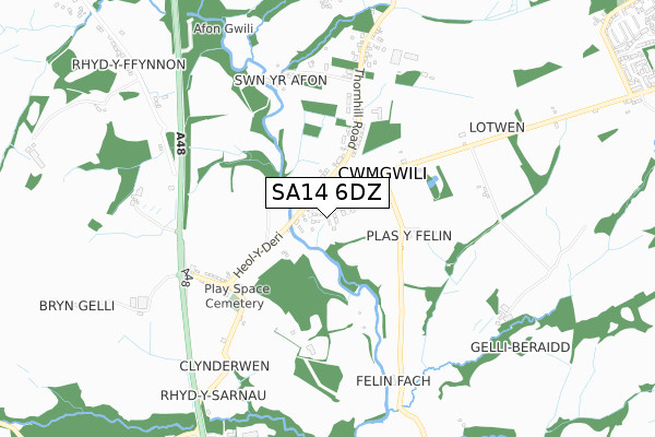 SA14 6DZ map - small scale - OS Open Zoomstack (Ordnance Survey) SA14 6DZ map - small scale - OS Open Zoomstack (Ordnance Survey)