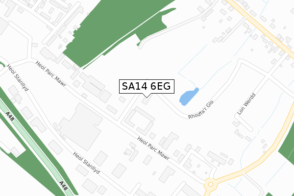 SA14 6EG map - large scale - OS Open Zoomstack (Ordnance Survey)