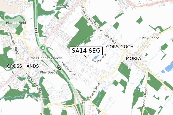 SA14 6EG map - small scale - OS Open Zoomstack (Ordnance Survey)