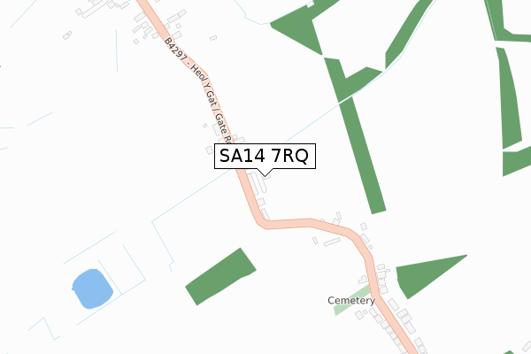 SA14 7RQ map - large scale - OS Open Zoomstack (Ordnance Survey)