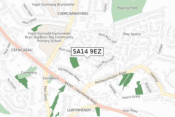 SA14 9EZ map - large scale - OS Open Zoomstack (Ordnance Survey)