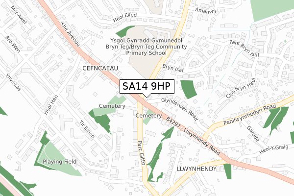 SA14 9HP map - large scale - OS Open Zoomstack (Ordnance Survey)