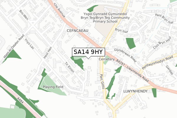 SA14 9HY map - large scale - OS Open Zoomstack (Ordnance Survey)