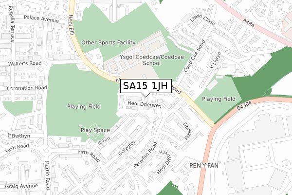 SA15 1JH map - large scale - OS Open Zoomstack (Ordnance Survey) SA15 1JH map - large scale - OS Open Zoomstack (Ordnance Survey)