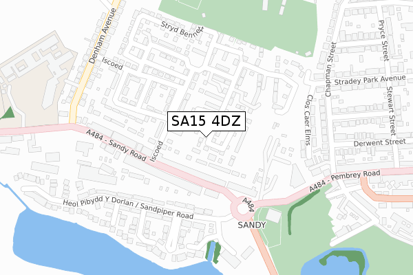 SA15 4DZ map - large scale - OS Open Zoomstack (Ordnance Survey)