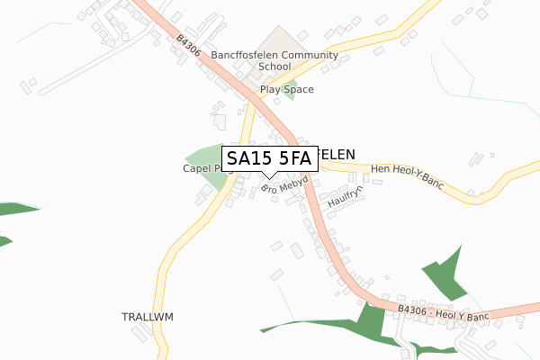 SA15 5FA map - large scale - OS Open Zoomstack (Ordnance Survey)