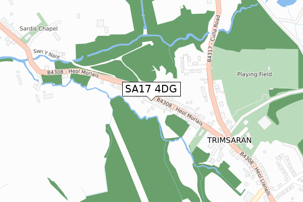 SA17 4DG map - large scale - OS Open Zoomstack (Ordnance Survey)