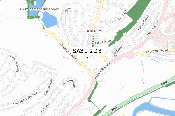 SA31 2DB map - large scale - OS Open Zoomstack (Ordnance Survey)