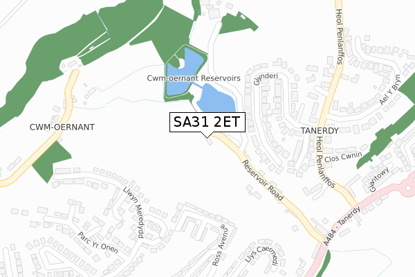 SA31 2ET map - large scale - OS Open Zoomstack (Ordnance Survey)