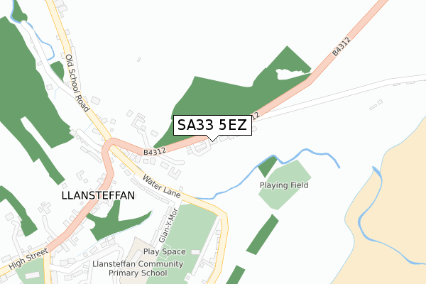 SA33 5EZ map - large scale - OS Open Zoomstack (Ordnance Survey)