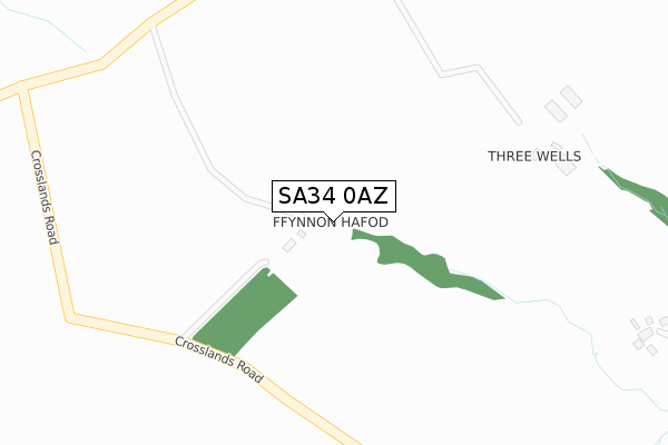 SA34 0AZ map - large scale - OS Open Zoomstack (Ordnance Survey)