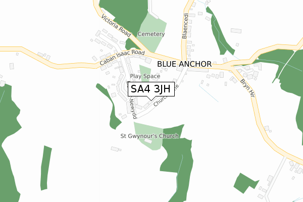 SA4 3JH map - large scale - OS Open Zoomstack (Ordnance Survey)