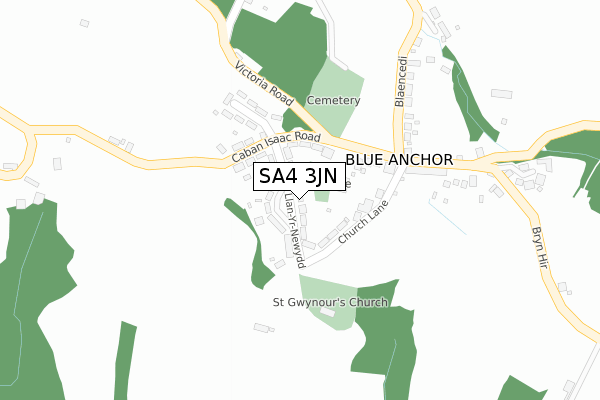 SA4 3JN map - large scale - OS Open Zoomstack (Ordnance Survey)