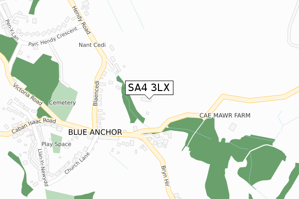 SA4 3LX map - large scale - OS Open Zoomstack (Ordnance Survey)