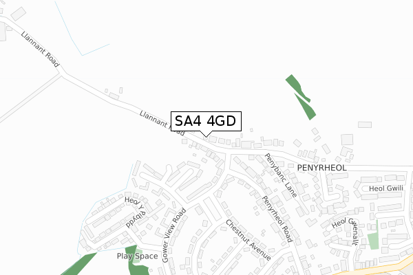 SA4 4GD map - large scale - OS Open Zoomstack (Ordnance Survey)