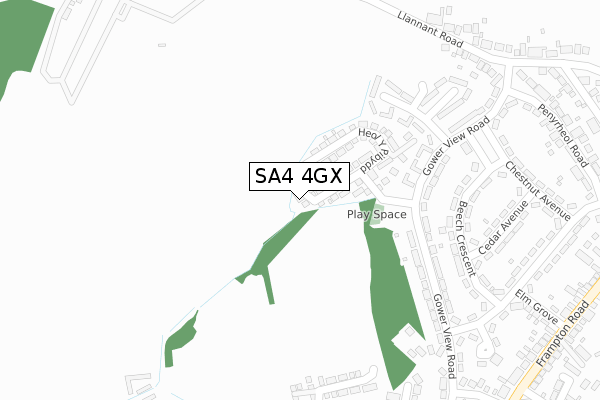 SA4 4GX map - large scale - OS Open Zoomstack (Ordnance Survey) SA4 4GX map - large scale - OS Open Zoomstack (Ordnance Survey)