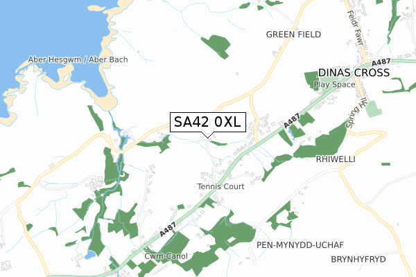 SA42 0XL map - small scale - OS Open Zoomstack (Ordnance Survey)