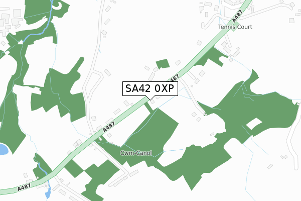 SA42 0XP map - large scale - OS Open Zoomstack (Ordnance Survey)