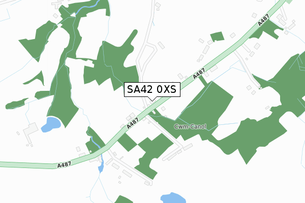 SA42 0XS map - large scale - OS Open Zoomstack (Ordnance Survey)