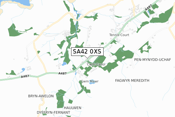 SA42 0XS map - small scale - OS Open Zoomstack (Ordnance Survey)