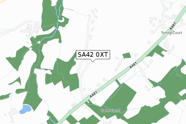 SA42 0XT map - large scale - OS Open Zoomstack (Ordnance Survey)