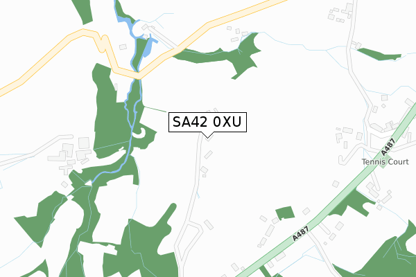SA42 0XU map - large scale - OS Open Zoomstack (Ordnance Survey)