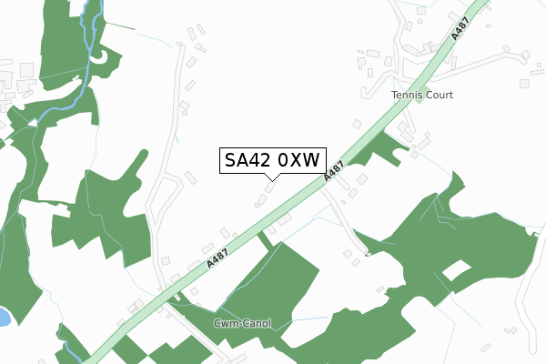 SA42 0XW map - large scale - OS Open Zoomstack (Ordnance Survey)