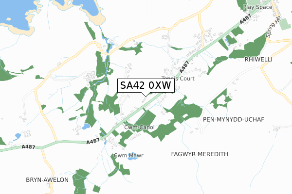 SA42 0XW map - small scale - OS Open Zoomstack (Ordnance Survey)