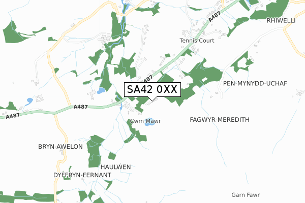 SA42 0XX map - small scale - OS Open Zoomstack (Ordnance Survey)