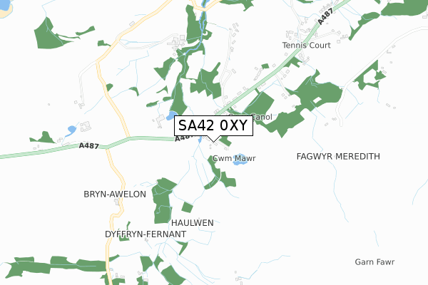 SA42 0XY map - small scale - OS Open Zoomstack (Ordnance Survey)
