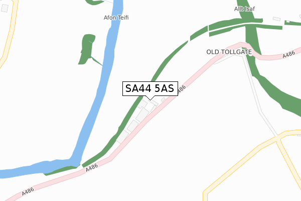 SA44 5AS map - large scale - OS Open Zoomstack (Ordnance Survey) SA44 5AS map - large scale - OS Open Zoomstack (Ordnance Survey)