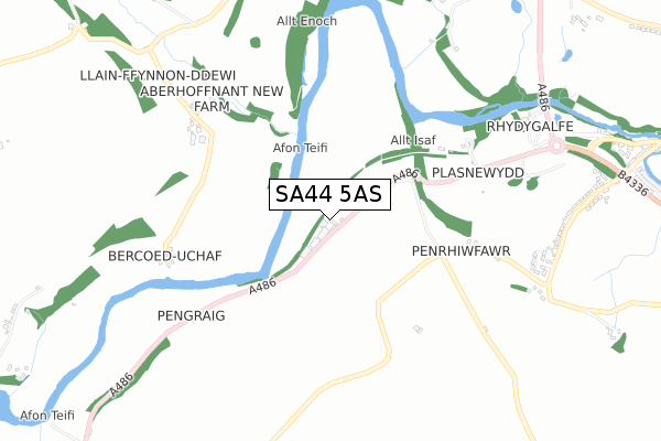 SA44 5AS map - small scale - OS Open Zoomstack (Ordnance Survey) SA44 5AS map - small scale - OS Open Zoomstack (Ordnance Survey)