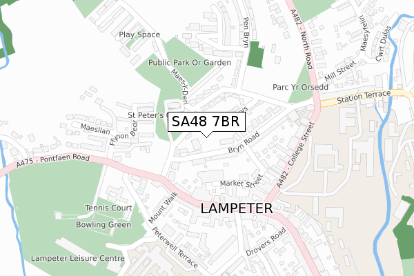 SA48 7BR map - large scale - OS Open Zoomstack (Ordnance Survey)