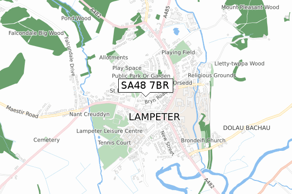 SA48 7BR map - small scale - OS Open Zoomstack (Ordnance Survey)