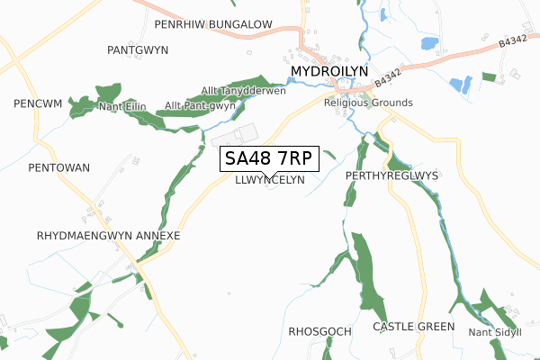 SA48 7RP map - small scale - OS Open Zoomstack (Ordnance Survey)