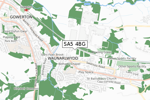 SA5 4BG map - small scale - OS Open Zoomstack (Ordnance Survey) SA5 4BG map - small scale - OS Open Zoomstack (Ordnance Survey)