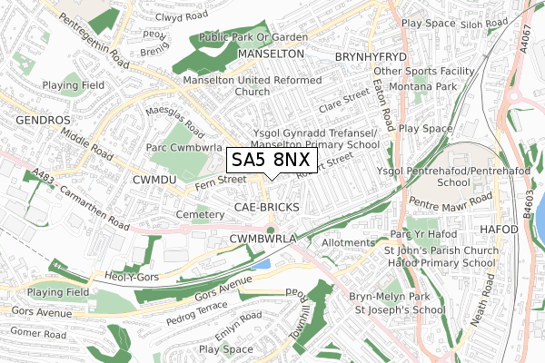 SA5 8NX map - small scale - OS Open Zoomstack (Ordnance Survey) SA5 8NX map - small scale - OS Open Zoomstack (Ordnance Survey)
