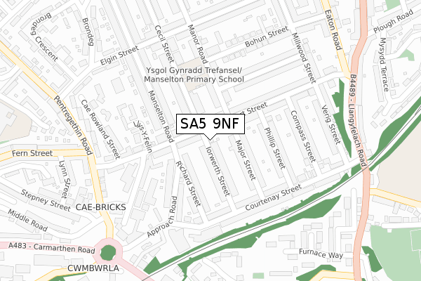 SA5 9NF map - large scale - OS Open Zoomstack (Ordnance Survey)