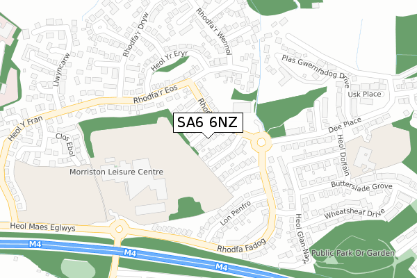 SA6 6NZ map - large scale - OS Open Zoomstack (Ordnance Survey)