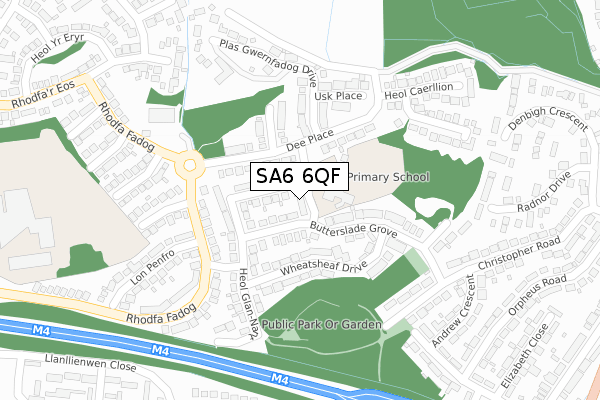 SA6 6QF map - large scale - OS Open Zoomstack (Ordnance Survey)