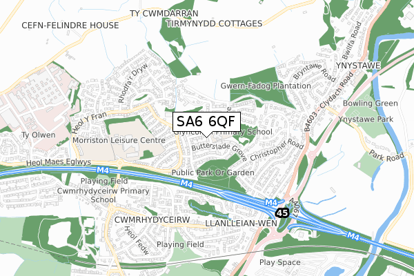 SA6 6QF map - small scale - OS Open Zoomstack (Ordnance Survey) SA6 6QF map - small scale - OS Open Zoomstack (Ordnance Survey)