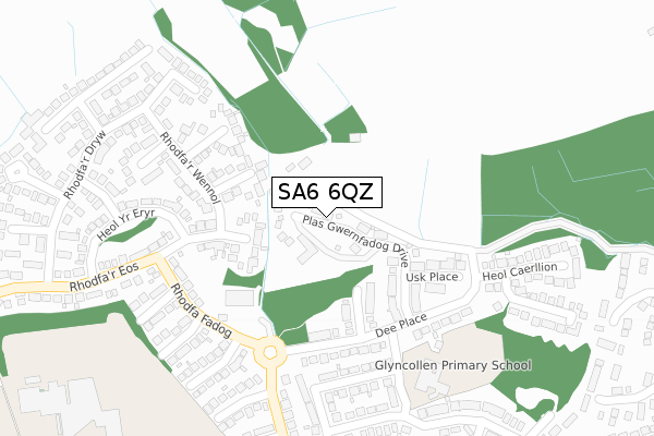 SA6 6QZ map - large scale - OS Open Zoomstack (Ordnance Survey)