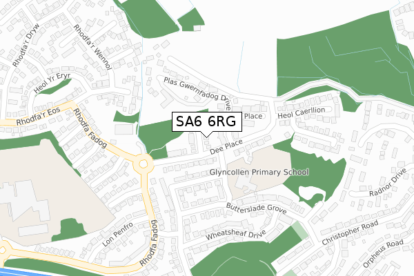 SA6 6RG map - large scale - OS Open Zoomstack (Ordnance Survey)
