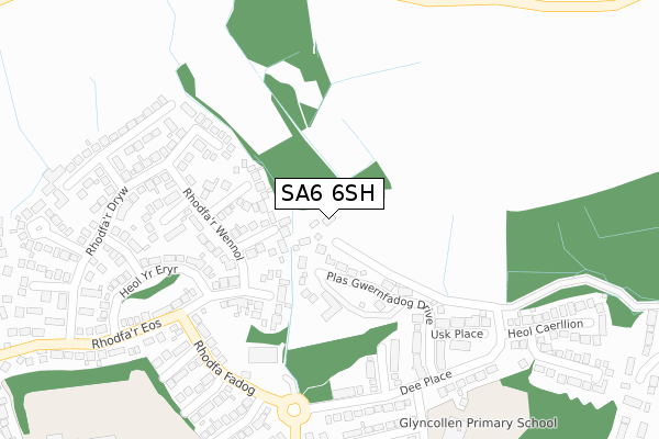 SA6 6SH map - large scale - OS Open Zoomstack (Ordnance Survey)
