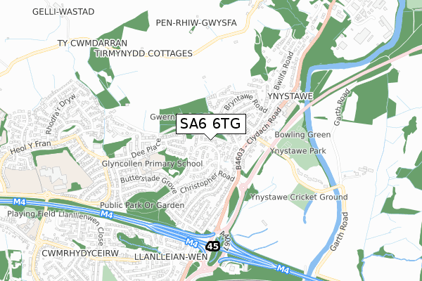 SA6 6TG map - small scale - OS Open Zoomstack (Ordnance Survey)