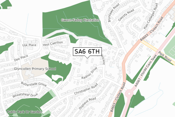 SA6 6TH map - large scale - OS Open Zoomstack (Ordnance Survey)