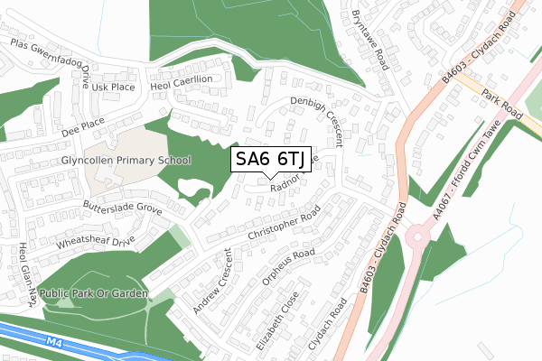 SA6 6TJ map - large scale - OS Open Zoomstack (Ordnance Survey)