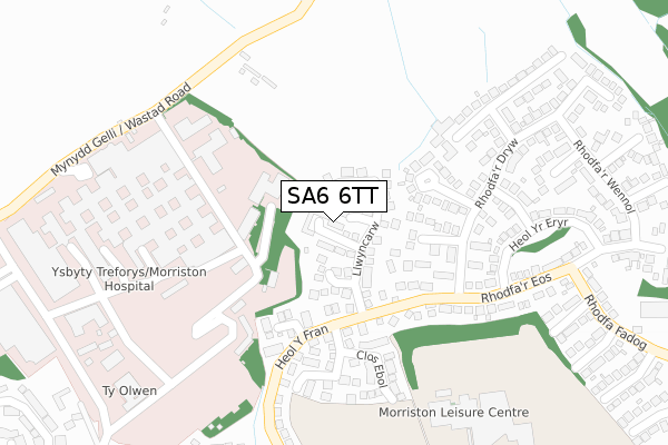 SA6 6TT map - large scale - OS Open Zoomstack (Ordnance Survey)