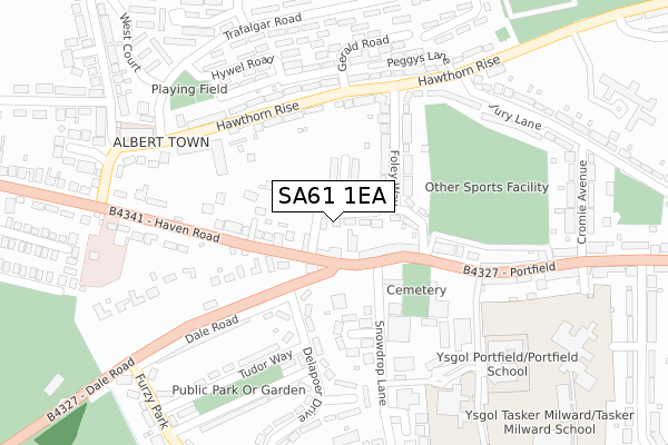 SA61 1EA map - large scale - OS Open Zoomstack (Ordnance Survey)